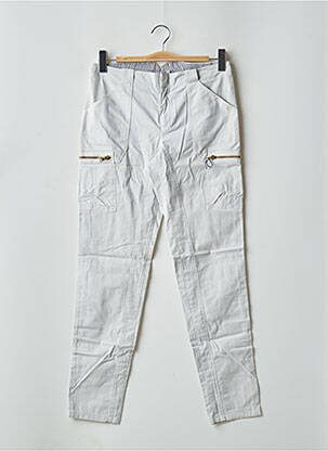 Pantalon slim țesătură poplin mărime normală gri LEON & HARPER femeie