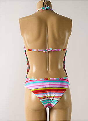 Costum de baie dintr-o singură piesă efect material satinat roz SALINAS femeie