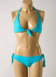 Costum de baie din două piese elasticitate top triunghiuri albastru SALINAS femme