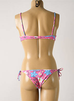 Costum de baie din două piese elasticitate top triunghiuri roz SALINAS femeie