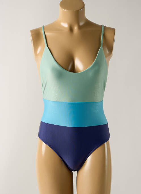 Costum de baie dintr-o singură piesă efect material satinat albastru SALINAS femme