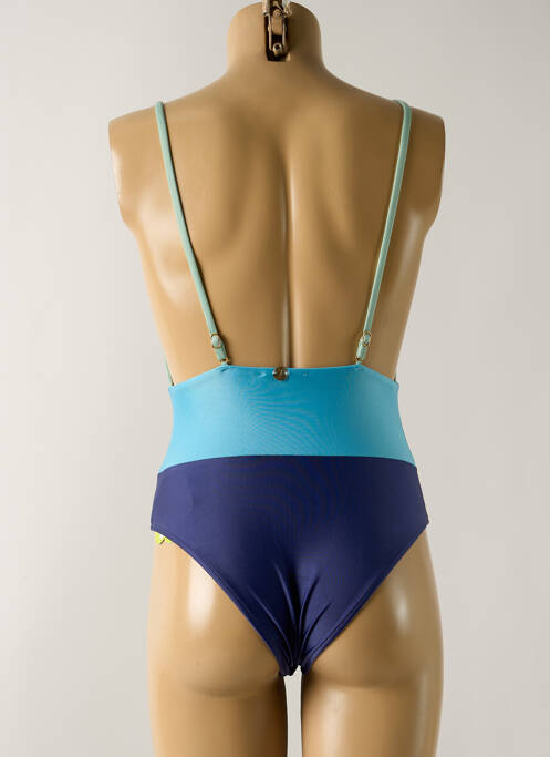 Costum de baie dintr-o singură piesă efect material satinat albastru SALINAS femme