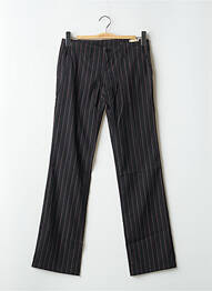 Pantalon drept închidere cu fermoar sub clapetă cu nasturi negru MOGUL femme