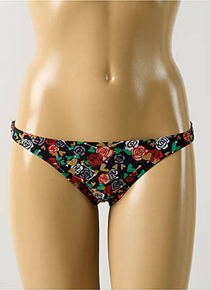 Chiloți de baie imprimeu floral bikini negru SALINAS femeie