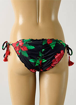 Chiloți de baie imprimeu floral bikini negru SALINAS femeie