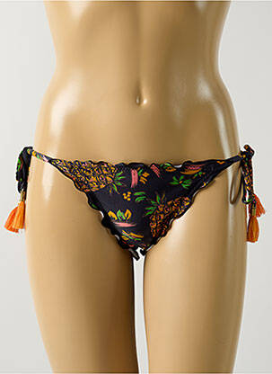 Chiloți de baie imprimeu floral bikini negru SALINAS femeie