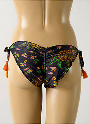 Chiloți de baie imprimeu floral bikini negru SALINAS femeie