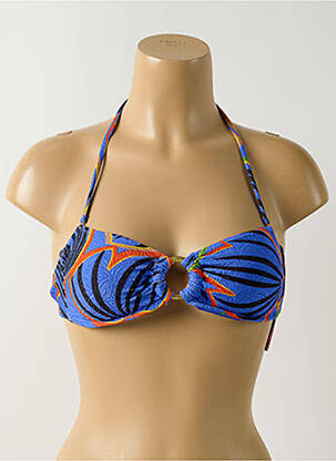 Sutien de costum de baie elasticitate sutien cu susținere înaltă și burete detașabil albastru SALINAS femme