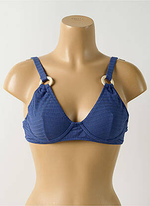 Sutien de costum de baie elasticitate sutien cupe întregi cu decolteu înalt albastru SALINAS femme