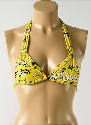 Sutien de costum de baie elasticitate top triunghiuri galben SALINAS femeie