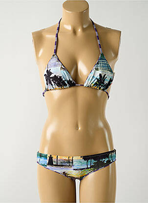 Costum de baie din două piese elasticitate top triunghiuri violet SALINAS femeie