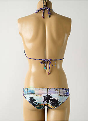 Costum de baie din două piese elasticitate top triunghiuri violet SALINAS femeie
