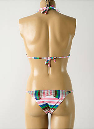 Costum de baie din două piese elasticitate top triunghiuri roz SALINAS femeie