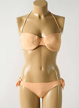 Costum de baie din două piese elasticitate top sutien modelat portocalie SALINAS femeie