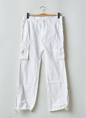 Pantalon cargo buzunare talie joasă alb TEDDY SMITH femeie