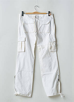 Pantalon cargo buzunare talie joasă alb TEDDY SMITH femeie