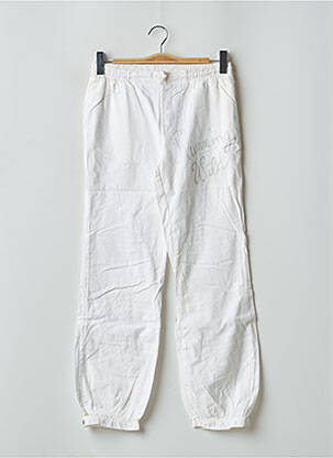 Pantalon drept țesătură poplin mărime normală alb TEDDY SMITH femeie