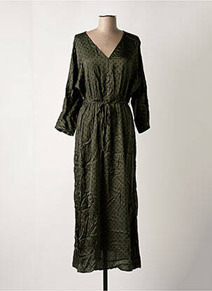 Rochie lungă mâneci lungi mâneci lungi verde GRACE & MILA femeie