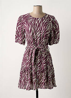 Rochie scurtă mâneci scurte mâneci scurte violet GRACE & MILA femeie