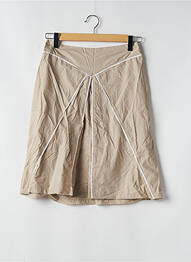 Fustă midi închidere cu fermoar lateral bej SESSUN femeie