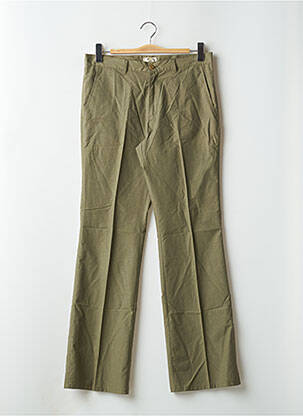 Pantalon drept țesătură poplin talie înaltă verde BE YOU K femeie