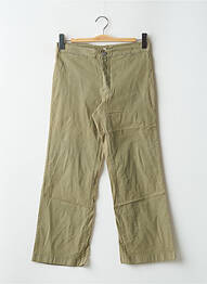 Pantalon drept țesătură poplin mărime normală verde CIMARRON femeie