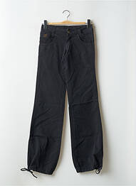 Pantalon 7/8 țesătură poplin talie joasă negru LOIS femeie