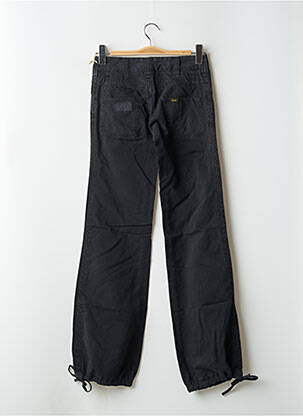 Pantalon 7/8 țesătură poplin talie joasă negru LOIS femeie