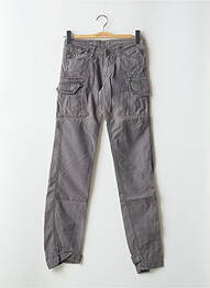 Pantalon cargo țesătură poplin talie joasă gri LE TEMPS DES CERISES femme