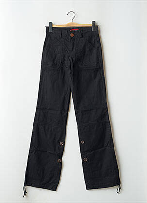 Pantalon drept țesătură poplin talie joasă negru PHARD femeie