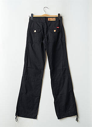 Pantalon drept țesătură poplin talie joasă negru PHARD femeie