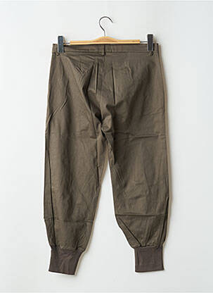 Pantalon 7/8 talie cu cleme talie joasă verde PHARD femeie