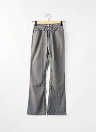 Pantalon drept închidere cu fermoar sub clapetă cu nasturi gri TEDDY SMITH femme
