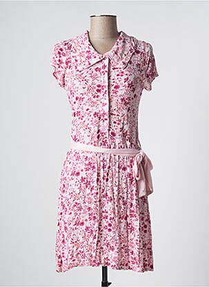 Rochie midi imprimeu floral mâneci scurte roz SUPERDRY femeie