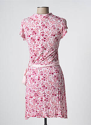 Rochie midi imprimeu floral mâneci scurte roz SUPERDRY femeie