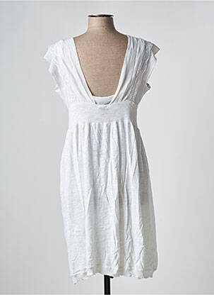 Rochie midi mâneci scurte mâneci scurte alb HEL-S femeie
