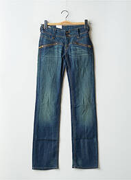 Pantalon drept închidere cu fermoar sub clapetă cu nasturi albastru LEVIS femme