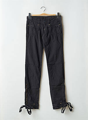 Pantalon drept închidere cu fermoar sub clapetă cu nasturi negru LE TEMPS DES CERISES femeie
