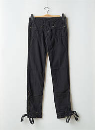 Pantalon drept închidere cu fermoar sub clapetă cu nasturi negru LE TEMPS DES CERISES femme
