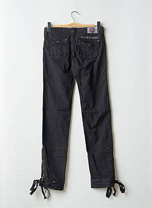 Pantalon drept închidere cu fermoar sub clapetă cu nasturi negru LE TEMPS DES CERISES femeie