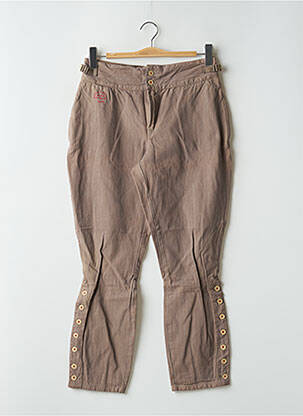 Pantalon 7/8 țesătură poplin mărime normală maro SCHOOL RAG femeie