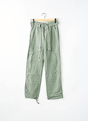Pantalon drept închidere cu fermoar sub clapetă cu nasturi talie joasă verde ONLY femeie