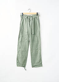 Pantalon drept închidere cu fermoar sub clapetă cu nasturi talie joasă verde ONLY femme