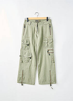 Pantalon cargo țesătură poplin talie joasă verde RWD femeie