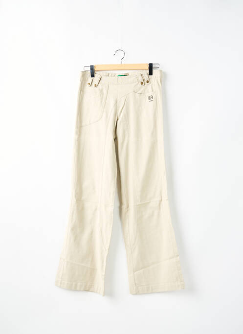 Pantalon evazat bej KANA BEACH femeie