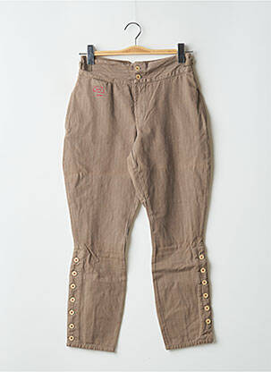Pantalon 7/8 țesătură poplin mărime normală maro SCHOOL RAG femeie