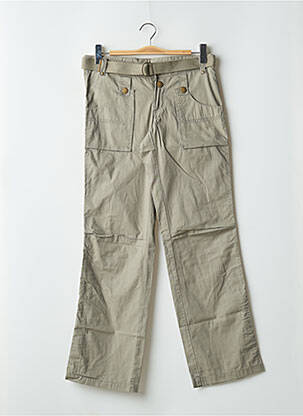 Pantalon drept țesătură poplin talie joasă verde VERO MODA femeie