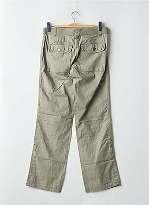 Pantalon drept țesătură poplin talie joasă verde VERO MODA femeie