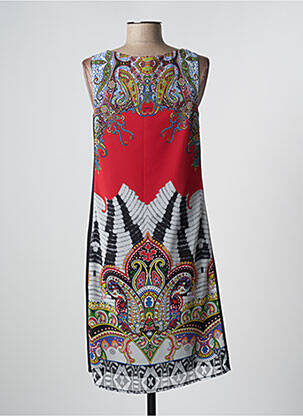 Rochie midi imprimeu fantezie fără mâneci negru MERI & ESCA femeie