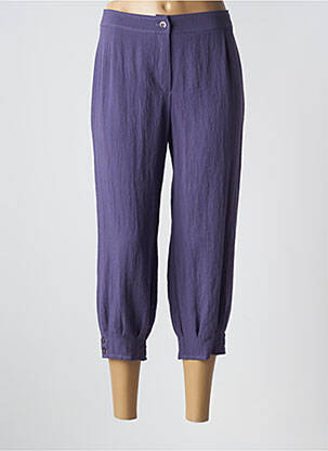 Pantalon trei sferturi țesătură poplin mărime normală violet JEAN DELFIN femeie